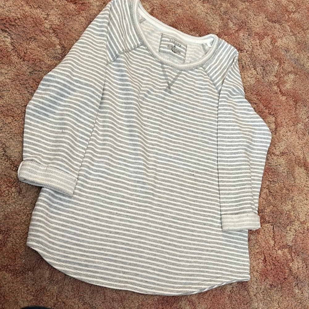 Striped Women’s Shirt in Gray and White